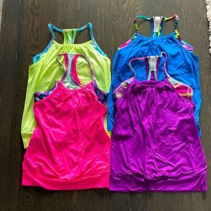 4 Girls Ivivva Tank Tops with built in sports bras